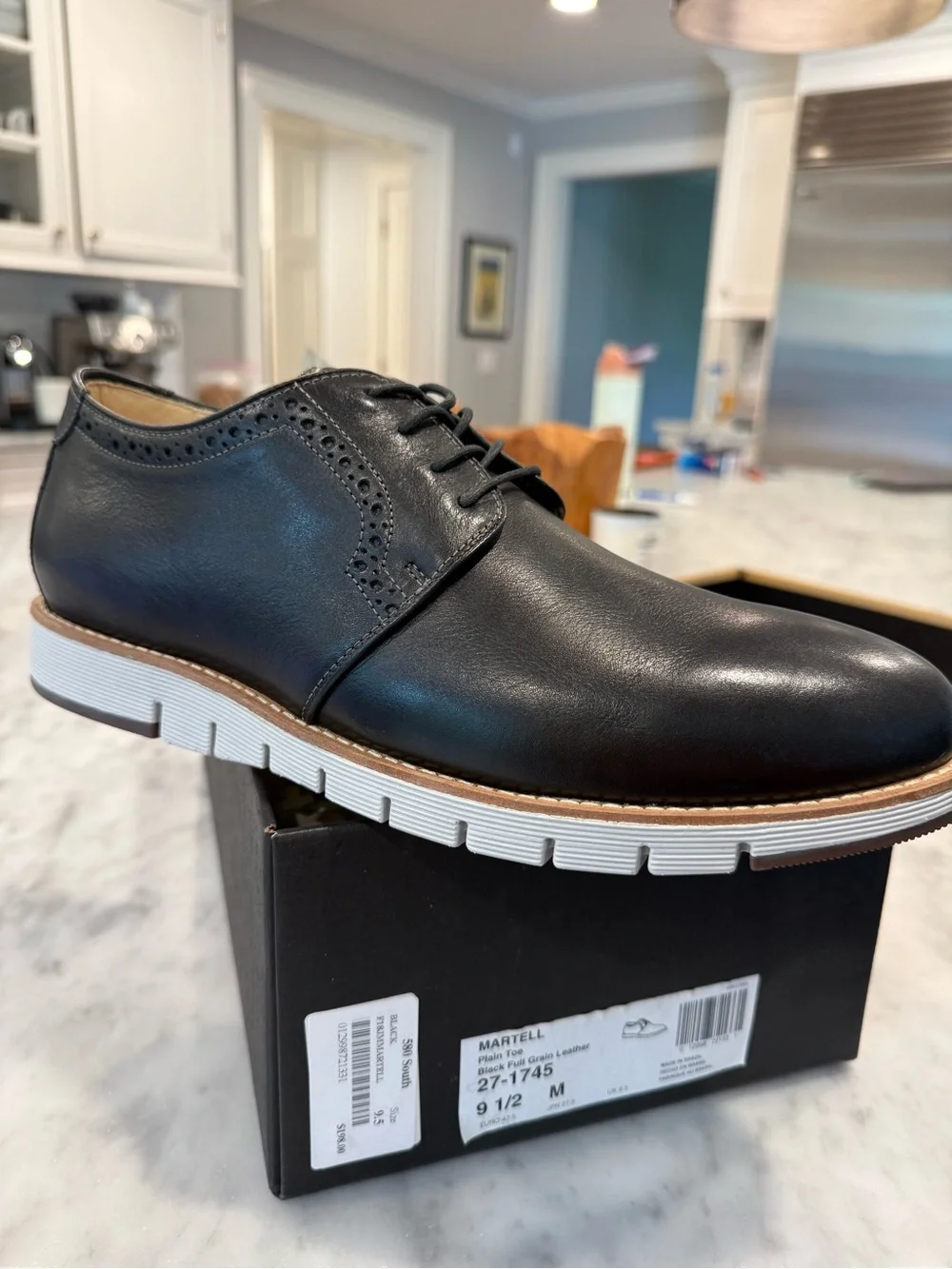 Men's Leather Derby Shoes - Black
